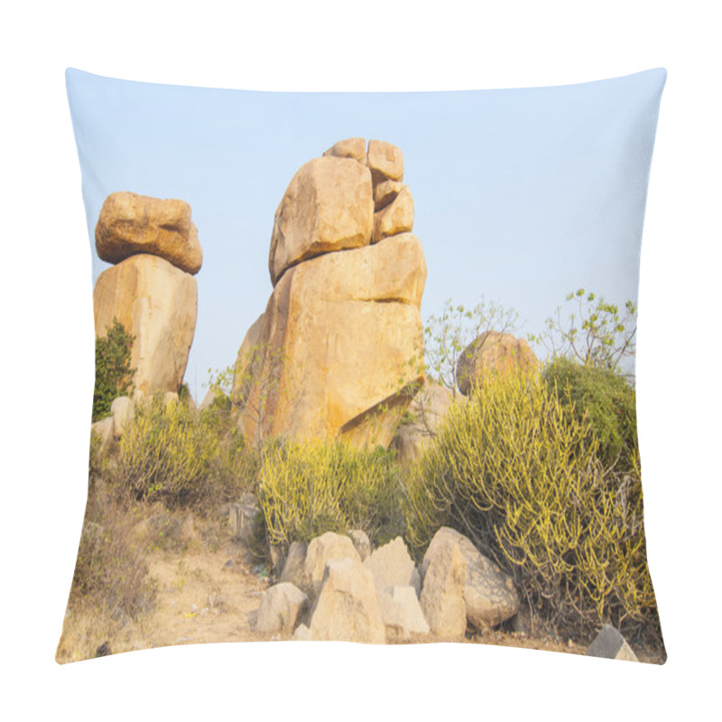 Personality  Rocks. Hampi, India Pillow Covers