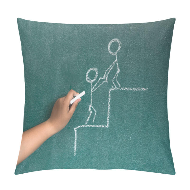 Personality  Hand Writing The Lover Are Confederating For Success On Blackboa Pillow Covers