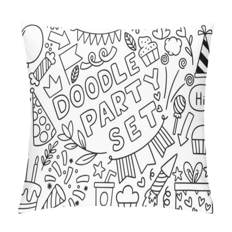 Personality  0117 Hand Drawn Party Doodle Happy Birthday Pillow Covers