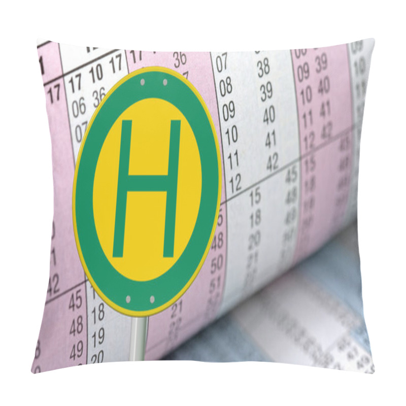 Personality  Bus Stop Sign And Timetable Pillow Covers