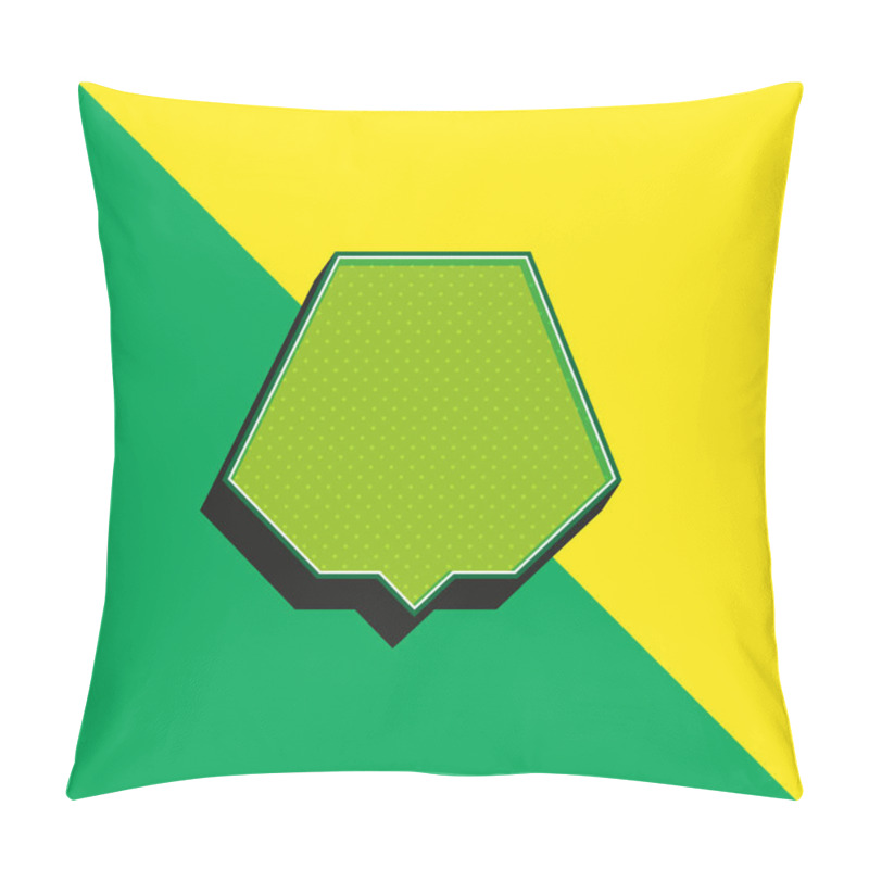 Personality  Black Nonagon Green And Yellow Modern 3d Vector Icon Logo Pillow Covers