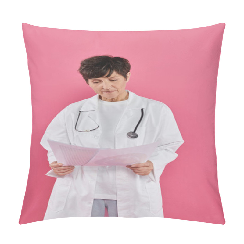 Personality  Medical Worker, Female Oncologist, Female Doctor, Breast Cancer Awareness Concept, Diagnosis Pillow Covers