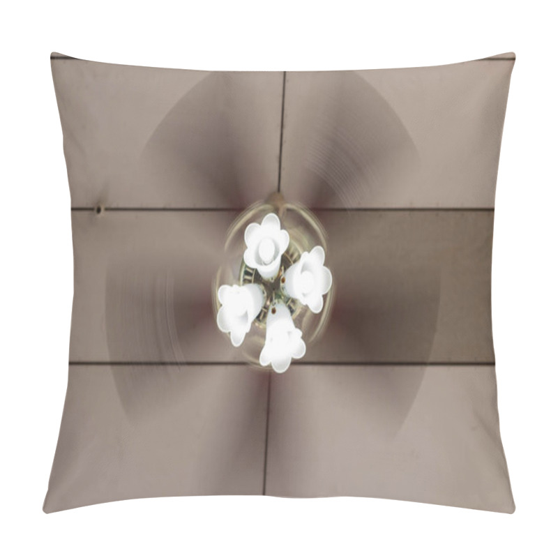 Personality  Brass Ceiling Fan In Radial Motion, Specific Focus. Pillow Covers