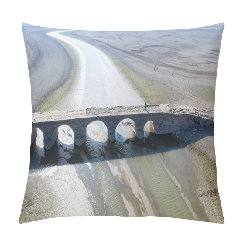 Personality  Aerial View Of Ancient Stone Bridge, Built In Ming Dynasty , Jiangxi Province, China Pillow Covers