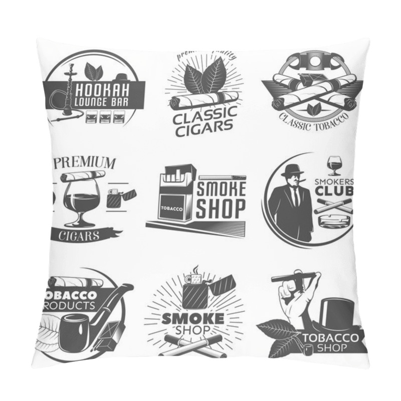 Personality  Smoking Tobacco Label Set Pillow Covers