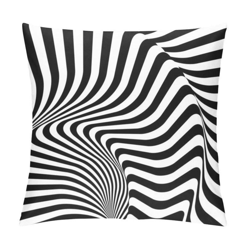 Personality  Design Monochrome Twirl Movement Illusion Warped Background Pillow Covers