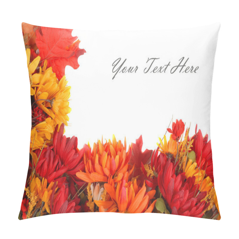 Personality  Several Autumn Flowers Placed In A Pattern To Form A Border Pillow Covers