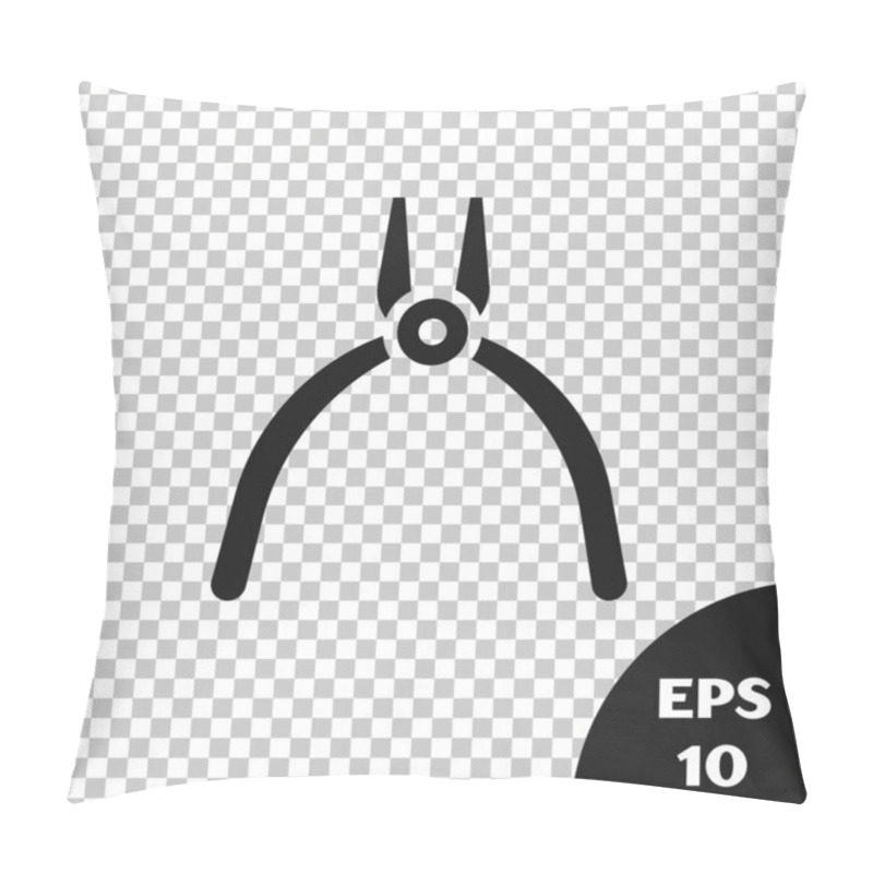 Personality  Black Pliers Tool Icon Isolated On Transparent Background. Pliers Work Industry Mechanical Plumbing Tool. Vector Illustration Pillow Covers