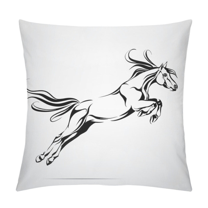 Personality  Silhouette Of Horse In Jump Pillow Covers