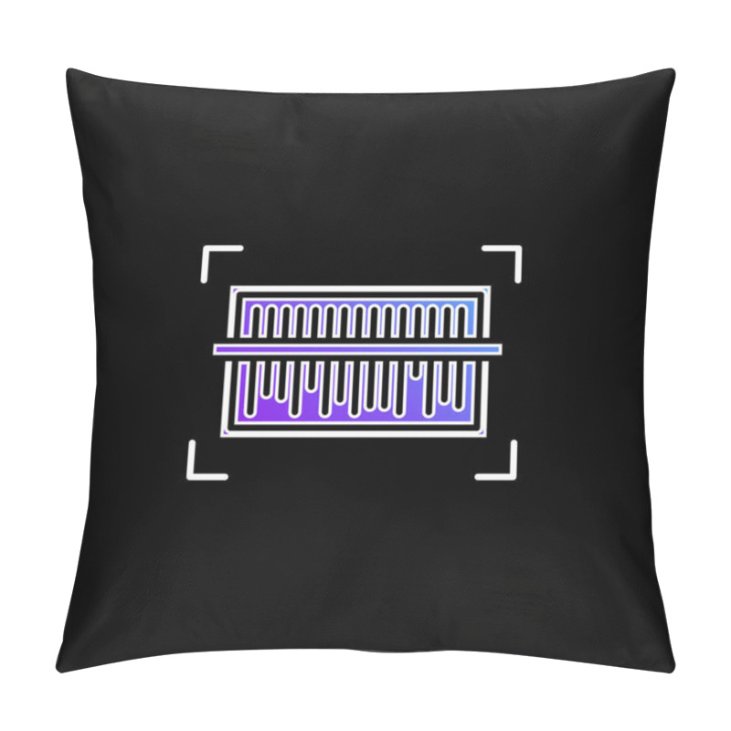 Personality  Barcode Blue Gradient Vector Icon Pillow Covers