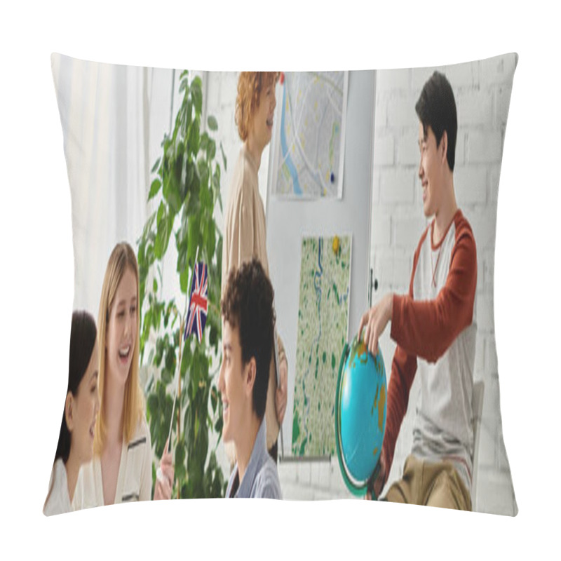 Personality  Teenagers Participate In A UN Model Conference, Engaging In Lively Discussion And Debate. Pillow Covers