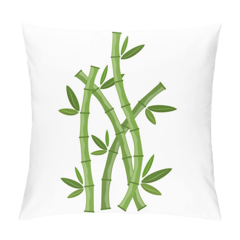 Personality  Green Bamboo Branches And Leaves. Vector Illustration. Bamboo Stems. Bamboo Icon. Pillow Covers