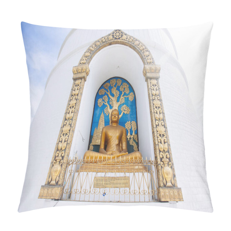 Personality  World Peace Pagoda (Shanti Stupa) On Ananda Hilltop  In Pokhara, Nepal. Pillow Covers