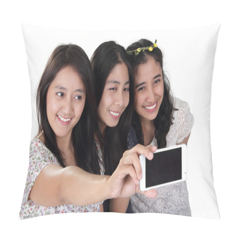 Personality  Cheerful Girls Take Selfie Pillow Covers