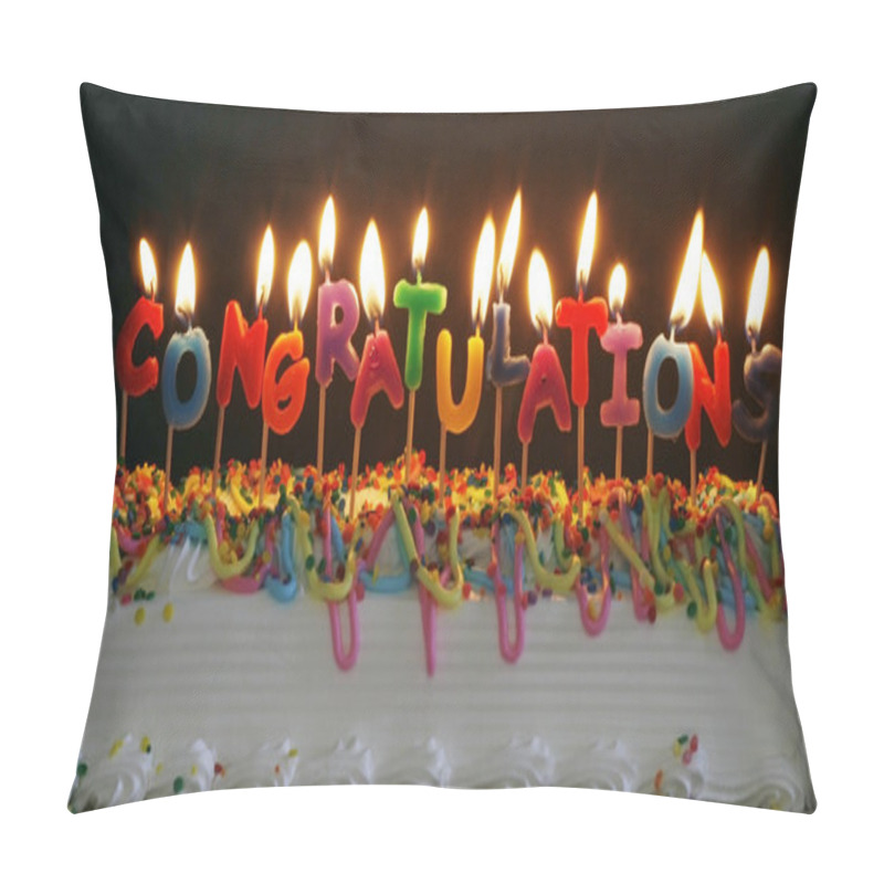 Personality  Congratulations Candles On Cake Pillow Covers