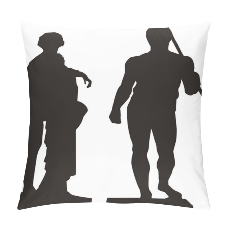 Personality  Vector Silhouettes Of Antique Statues Pillow Covers