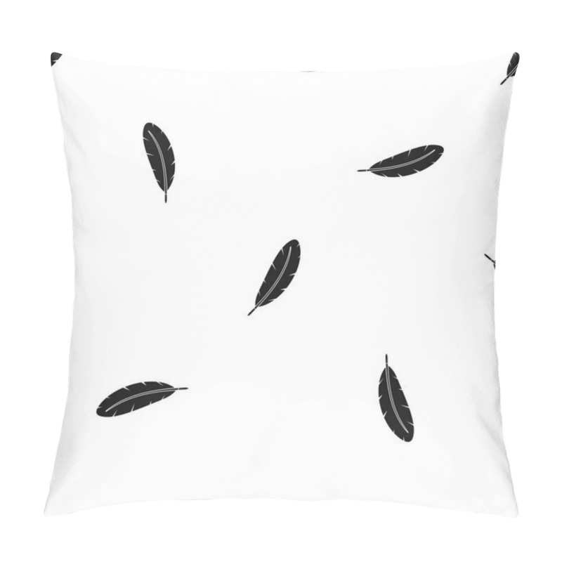 Personality  Feather Pen Pattern Seamless Black Pillow Covers