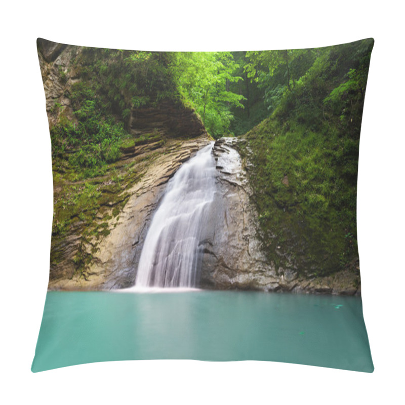 Personality  Tropical Waterfall, Falls On The River Meshoko, Republic Of Adyg Pillow Covers