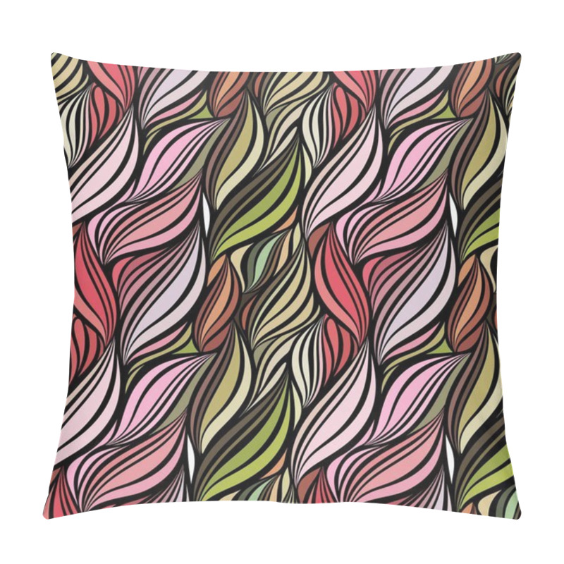 Personality  Seamless Abstract Curly Wave Pattern Pillow Covers