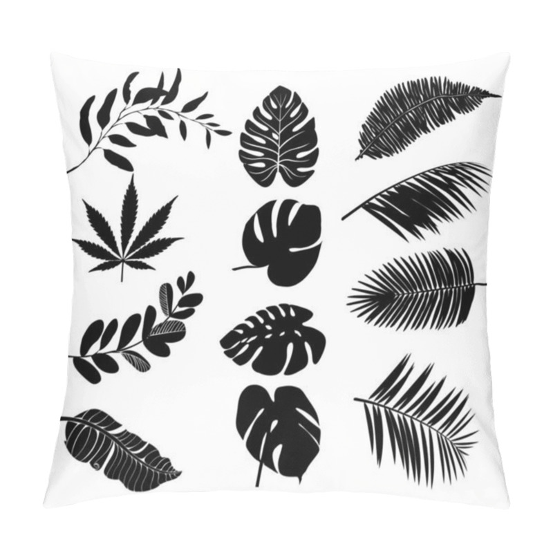 Personality  Vector Tropical Botanical Plants With Coconut And Banana Leaves - Vector Graphic Pillow Covers