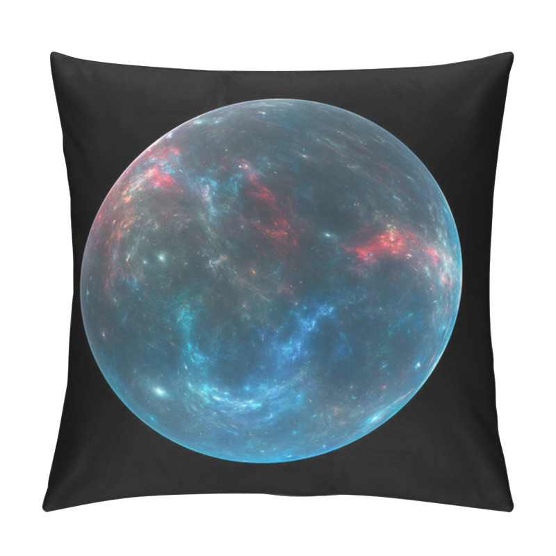 Personality  Vibrant Exoplanet, Computer Generated Abstract Background, 3D Rendering, Isolated On Blac Pillow Covers