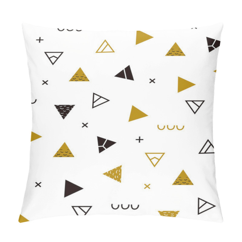 Personality  Illustration For Hipsters Gold Memphis Style. Pillow Covers