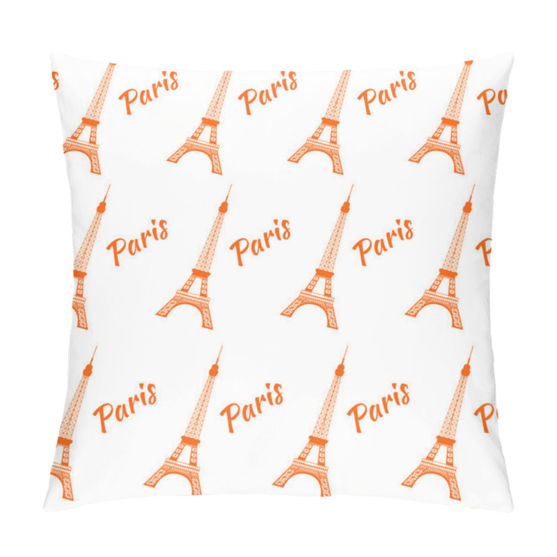 Personality  Eiffel Tower Seamless Pattern. Vector Illustration. Background. Pillow Covers