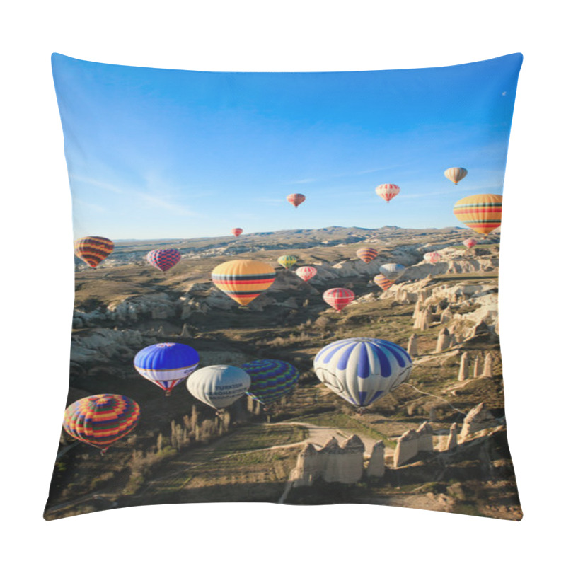 Personality  Hot Air Ballooning Over The Valley At Cappadocia, Turkey Pillow Covers