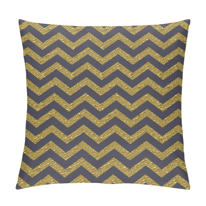 Personality  Zigzag (Chevron) Pattern With Gold Detail Pillow Covers