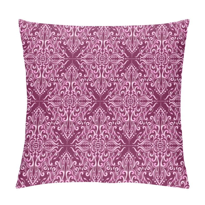 Personality  Seamless Dark Pink Damask Pattern Pillow Covers