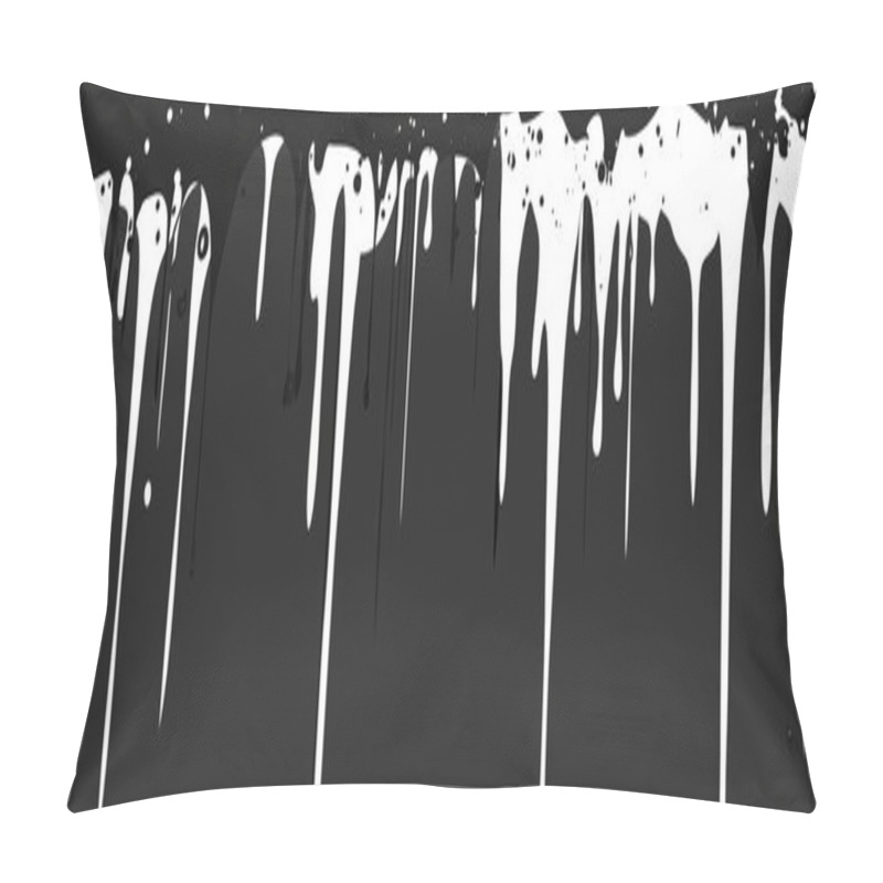 Personality  Pattern Bold Black And White Dripping Paint Vector Art - Minimalist Grunge Design Pillow Covers