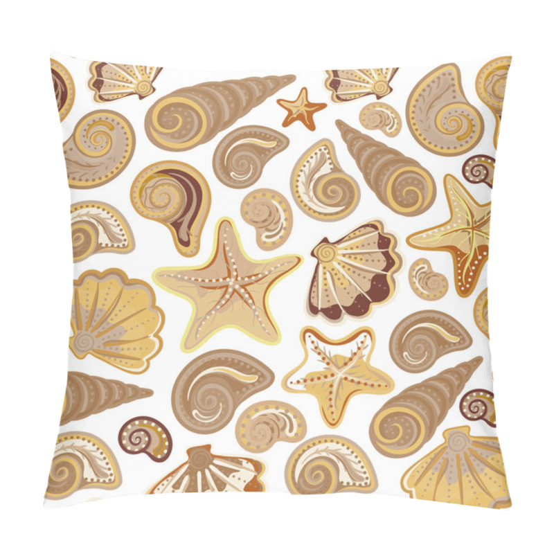 Personality  Graphic Pattern With Seashells, Sea Stars. Hand Drawing. Seamless For Fabric Design, Gift Wrapping Paper, Printing. Pillow Covers