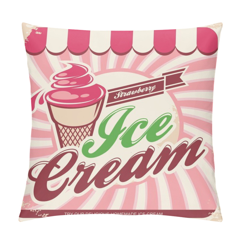 Personality  Retro Ice Cream Poster Pillow Covers