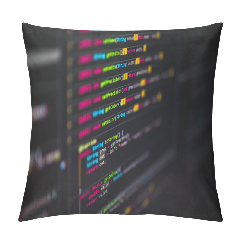 Personality  Lines Of Code On Computer Screen Pillow Covers