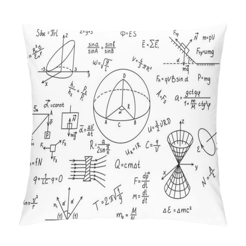 Personality  Hand Drawn Physics Formulas  Pillow Covers