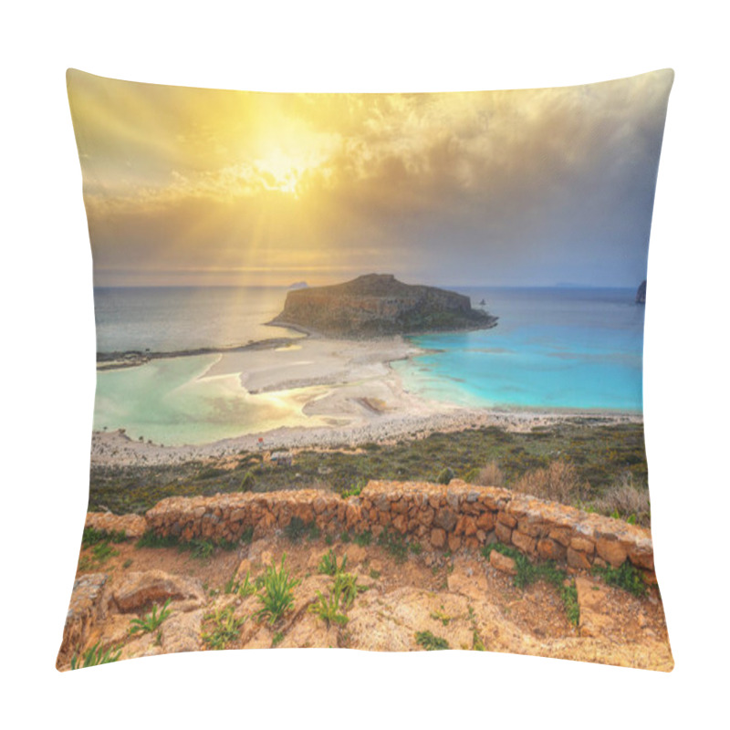 Personality  Sunset Over Amazing Balos Beach On Crete Pillow Covers