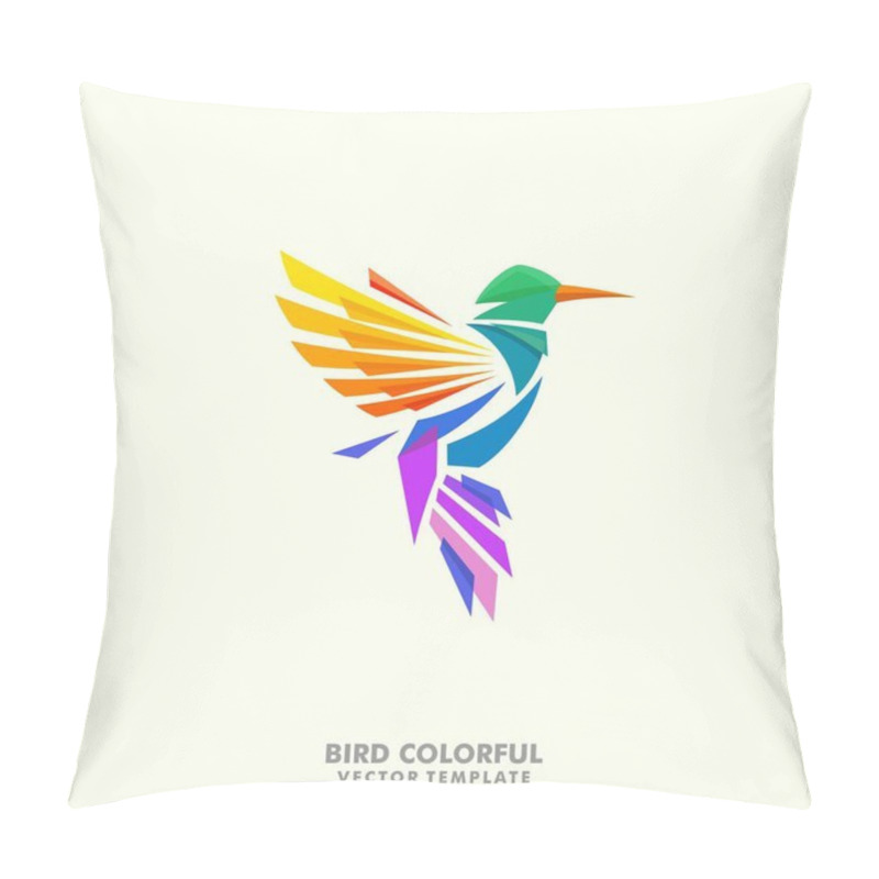 Personality  Humming Bird Illustration Concept Vector Design Template Pillow Covers