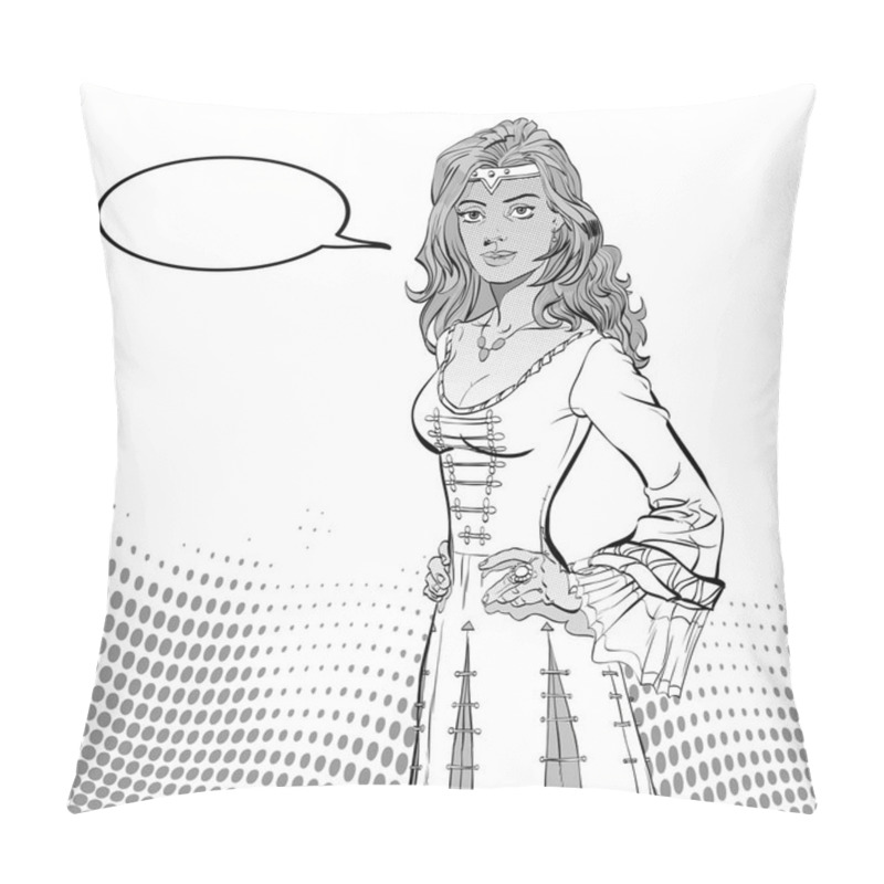 Personality  Lady In Medieval Dress. Medieval Legend. Medieval Woman. Pillow Covers