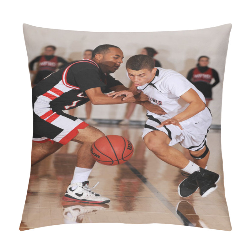 Personality  High School Basketball Boys Game Action At A Local School In Arizona. Pillow Covers