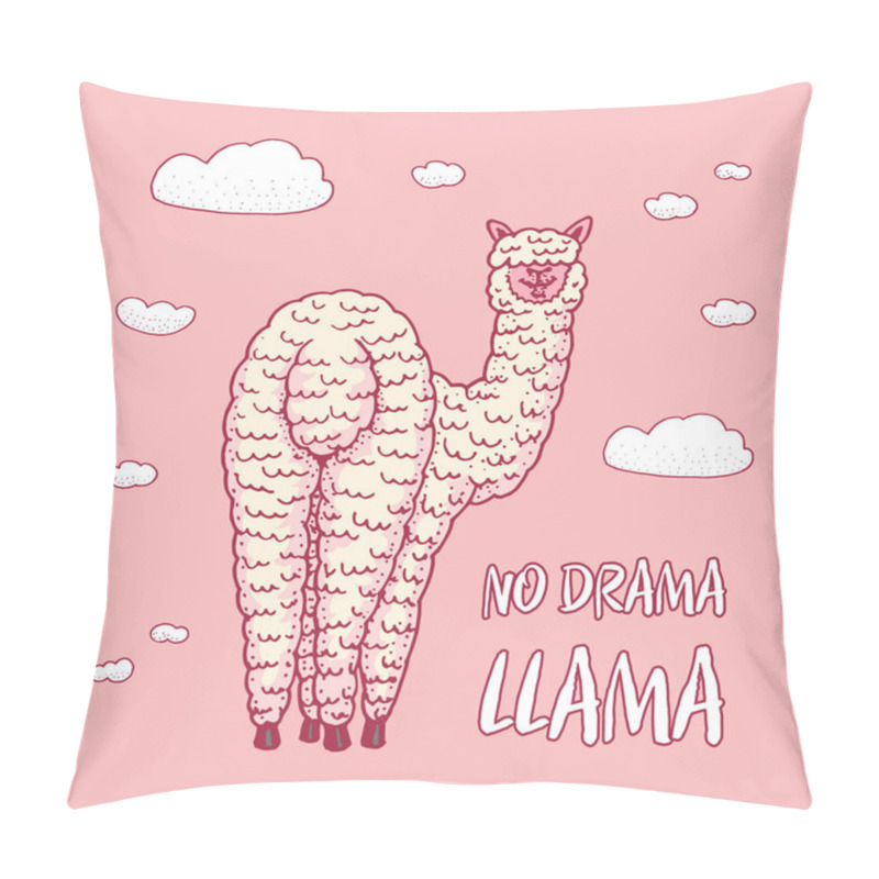 Personality  Cute Alpaca Llamas Or Wild Guanaco On The Background Of Funny Smiling Animals In Peru For Card Poster Invitation T-shirt. Hand Drawn Elements. Engraved Sketch. Pillow Covers