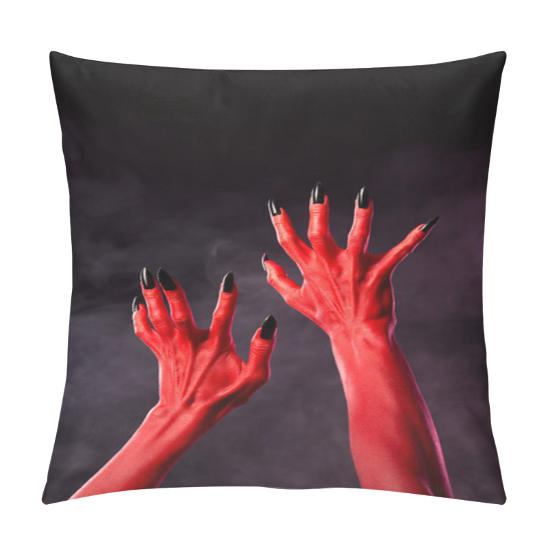 Personality  Red Devil Hands With Black Sharp Nails, Extreme Body-art Pillow Covers