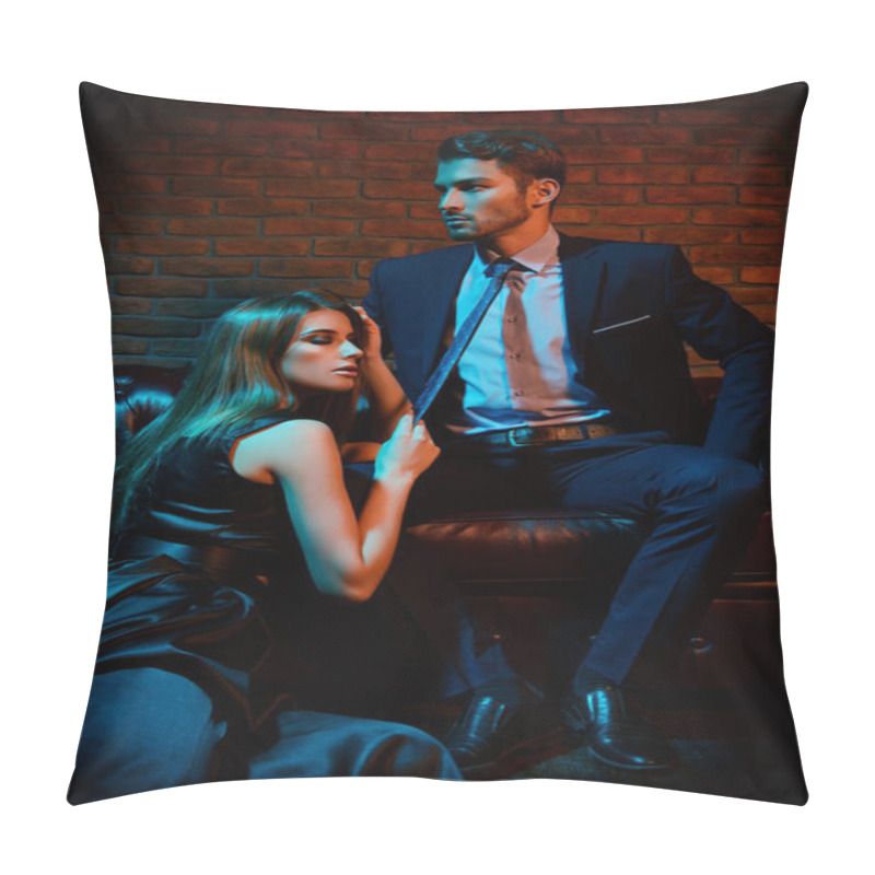 Personality  Sexual Passionate Couple In Elegant Evening Dresses. Luxurious Interior. Fashion Shot. Pillow Covers