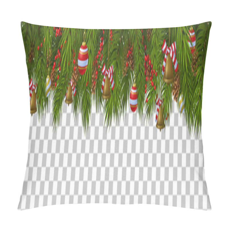 Personality  Christmas Border With Fir Branches Pillow Covers