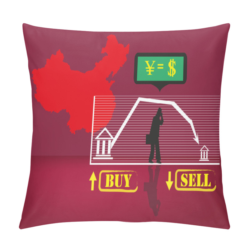 Personality  Chinese Financial Trouble Concept. Editable Clip Art. Pillow Covers