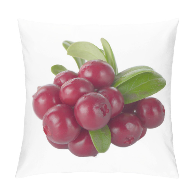 Personality  Ripe Cowberries Isolated On White Background, Close-up   Pillow Covers