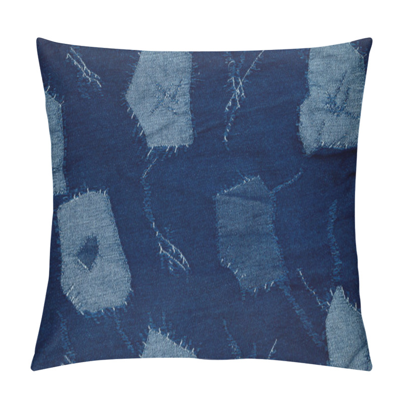 Personality  Jeans Background , Denim Patchwork . Pillow Covers