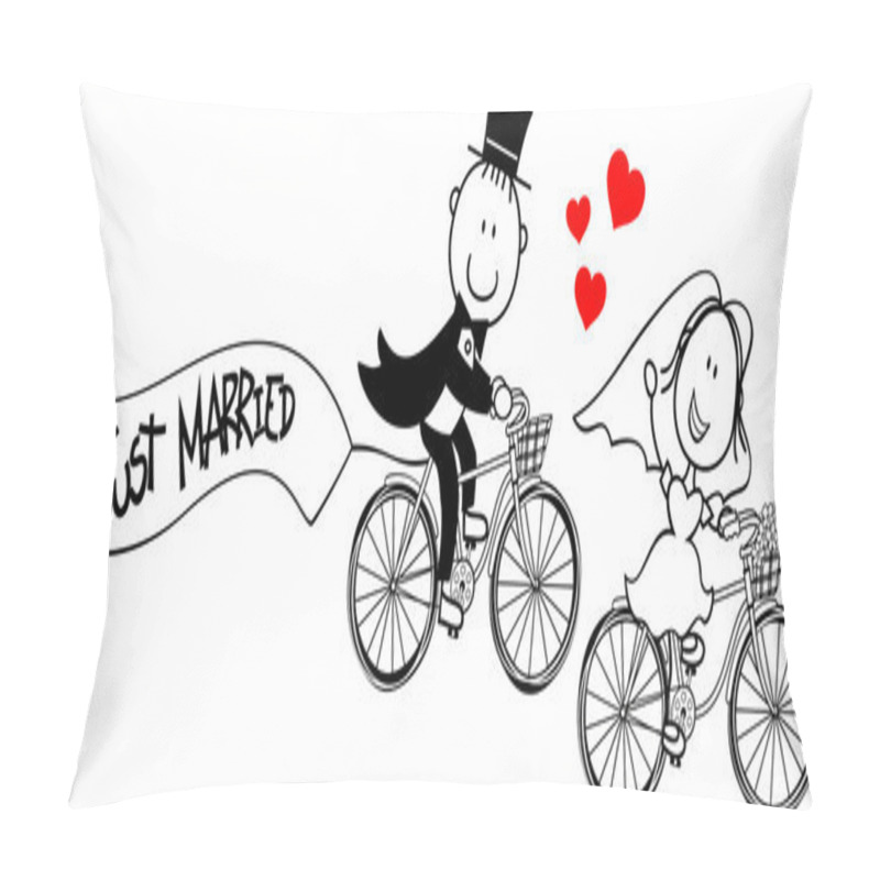 Personality  Wedding Card Bikes Funny Pillow Covers