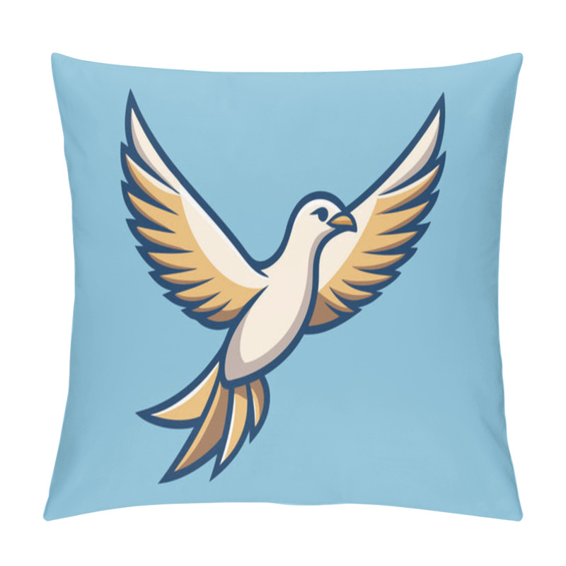 Personality  Stylized Flying Bird Illustration Highlighting Freedom And Grace Pillow Covers