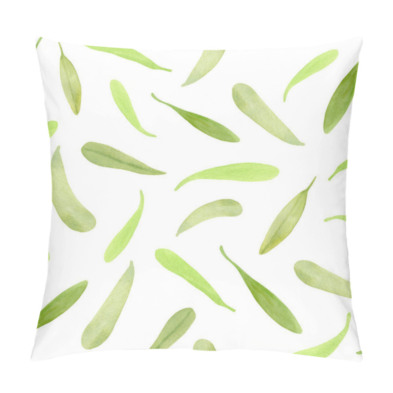 Personality  Watercolor Tea Tree Leaf Seamless Pattern. Hand Drawn Illustration Of Melaleuca. Little Green Fallen Leaves Isolated On White Background. Herbs For Cosmetics, Package, Textile, Cards, Decoration Pillow Covers