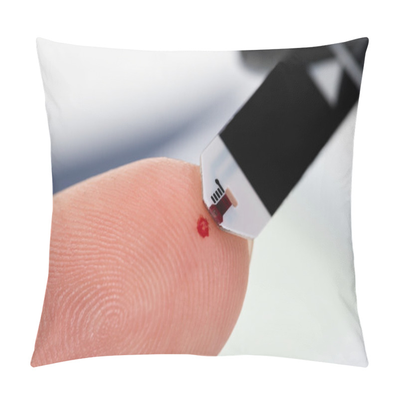 Personality  Person's Finger With A Glucometer Pillow Covers